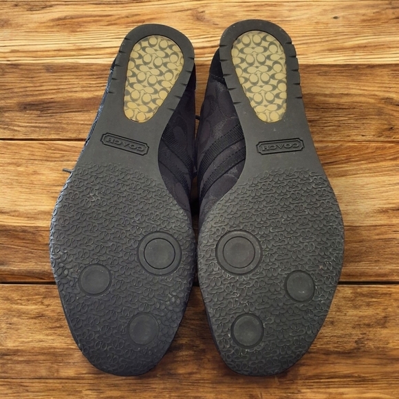 Coach Katelyn Black Silver Signature Jacquard Leather Low Top Sneakers - 9.5 EUC - Picture 10 of 12